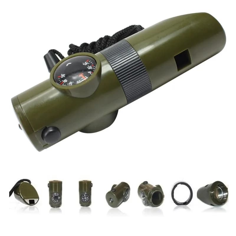 Sifflet tactique 7 en 1 avec outils survival pour pêche extrême et expéditions outdoor