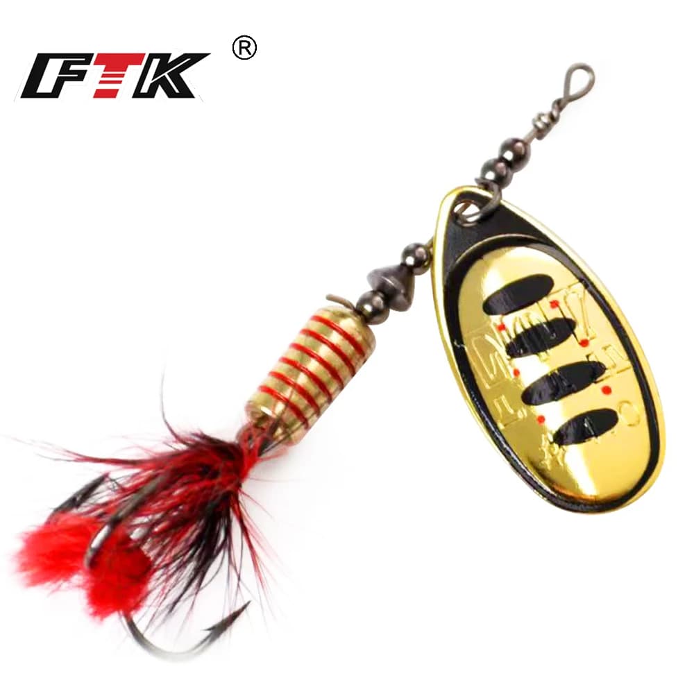 Leurre spinner bait FTK 7.5g 12g 17.5g avec plumes pour brochet - Cuiller dure pêche carnassier métal