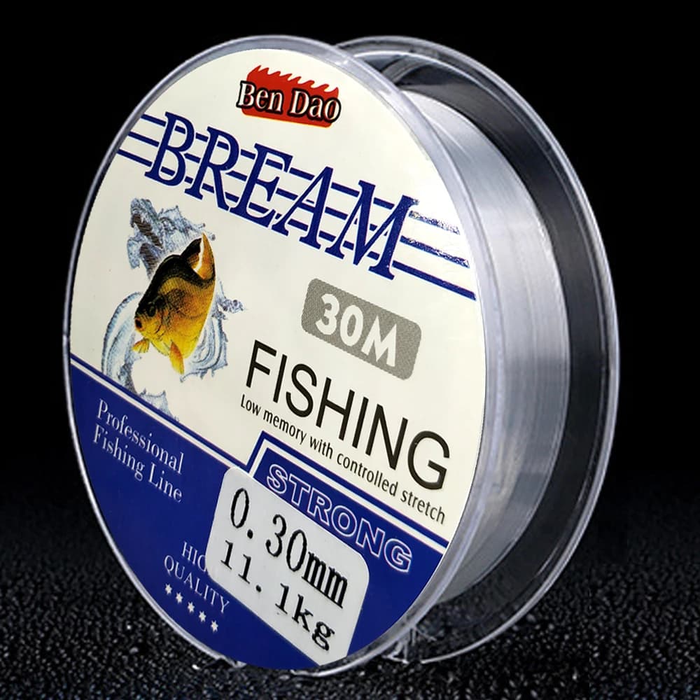 Ligne brème 30M monofilament super résistante japon 0.08-0.30mm pour pêche en mer et carpe