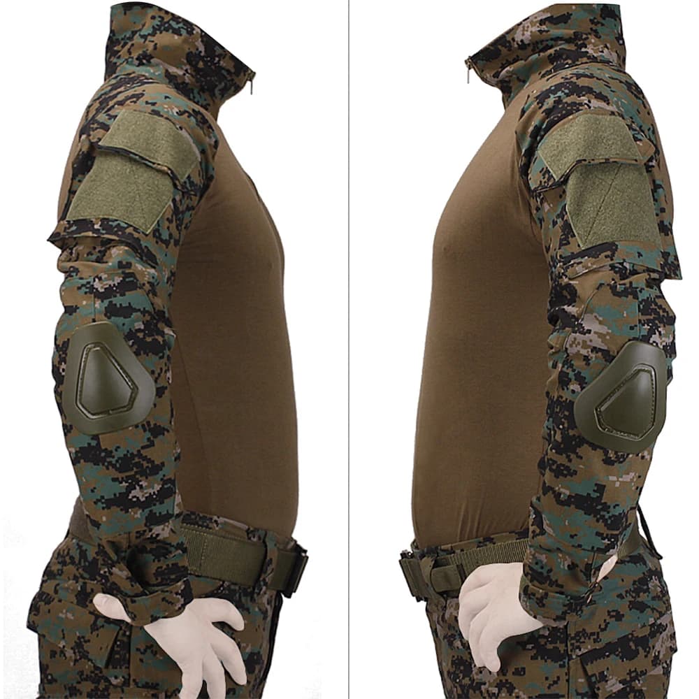 Uniforme combat jungle digital VULPO pêche cosplay militaire genouillères coudières Ghillie