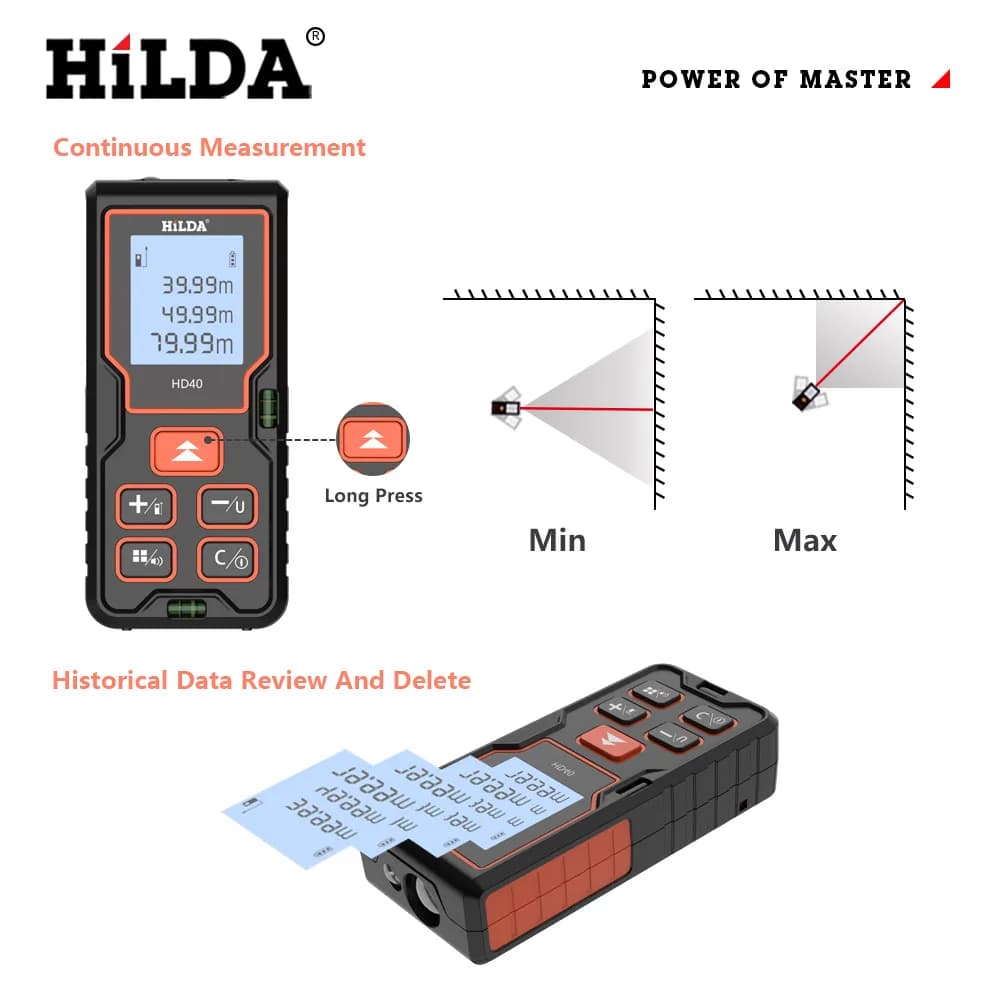 Distanciomètre laser HILDA 40M à 100M - Outil de mesure précis pour pêche et construction