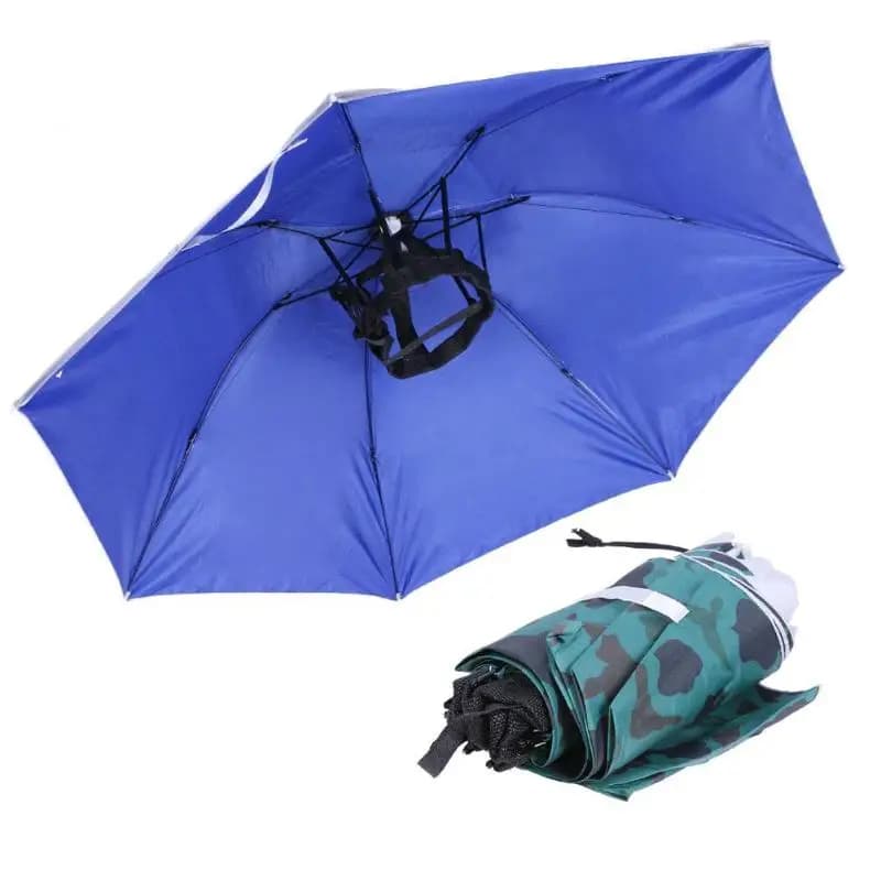 Parapluie chapeau pêche 95cm anti-UV pliable 3 sections - Protection pluie et soleil hommes femmes
