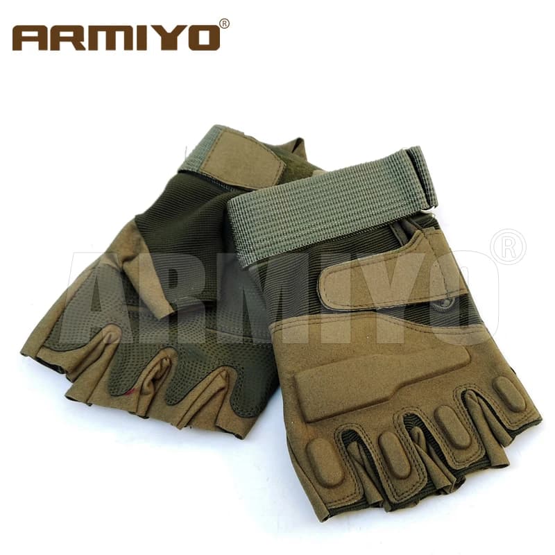 Gants tactiques demi-doigts Armiyo pour pêche sportive, chasse et airsoft - Protection outdoor
