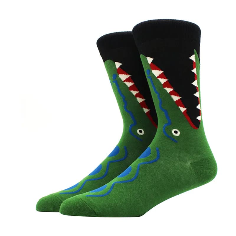 Chaussettes homme fun originales cadeau Noël - Motifs omelette grenouille saumon poisson drôles