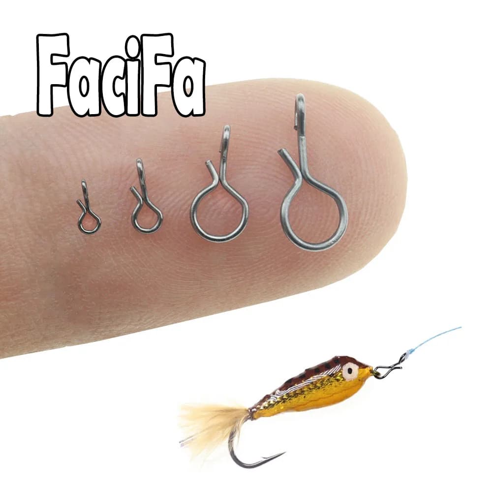 Snaps rapides 25/50 pièces pour mouches et leurres - Attaches acier inox noir - Changement rapide hameçons pêche
