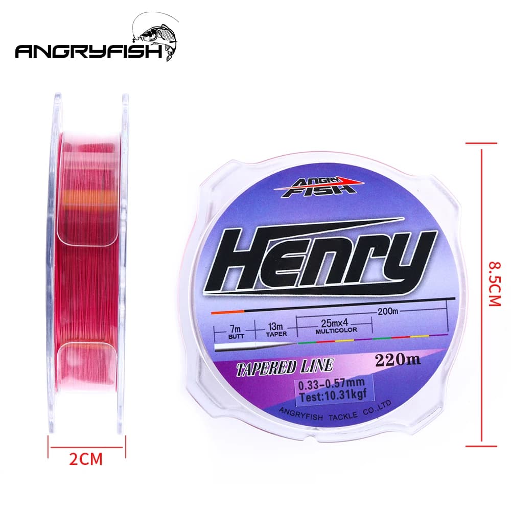 Moulinet Ligne Nylon Angryfish Henry Série 220m Haute Résistance pour Pêche Sport