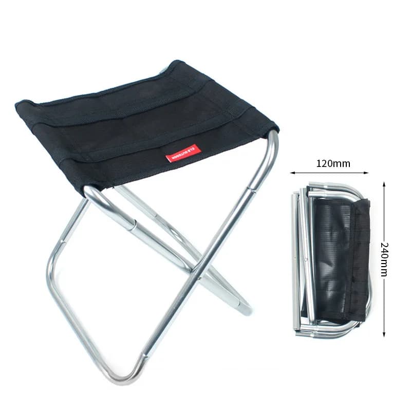 Tabouret de pêche pliant aluminium - Siège portable camping randonnée outil de pêche léger