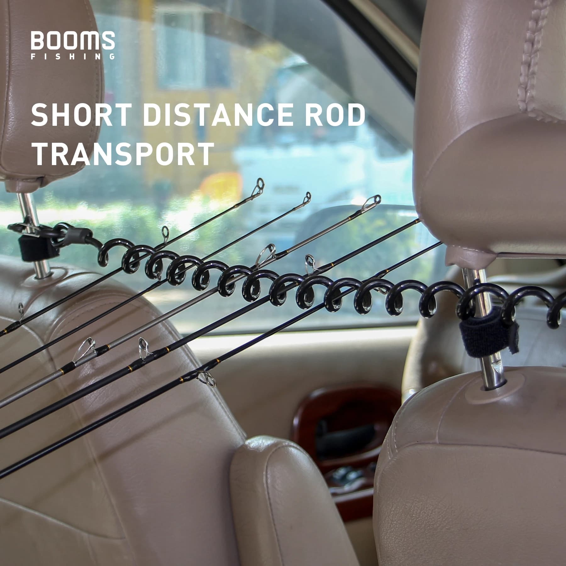 Support véhicule pour cannes pêche transport - Porte-cannes élastique voiture - Accessoire transport pêche