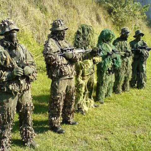 Costume camouflage 3D feuille d'érable pour sniper CS et pêche jungle hommes femmes enfants