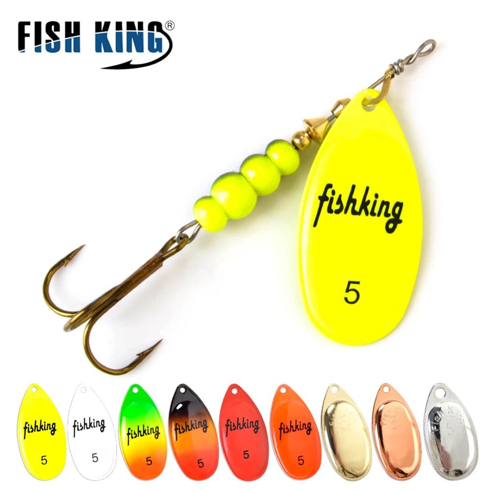 Spinner bait 5 grammages FISH KING avec cuillères rotatives - leurres métal brochet
