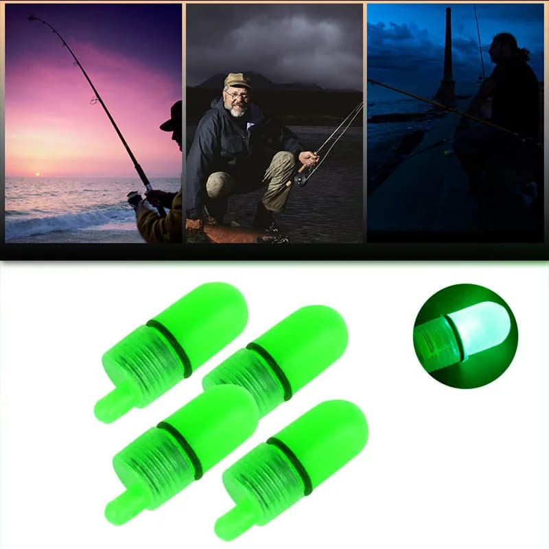 20 clips luminescents LED pour pêche de nuit - accessoires lumineux pour cannes et alarmes sonores