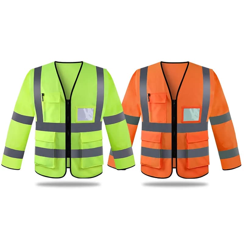 Veste sécurité nocturne pêche - Manches longues réfléchissantes - Travailleurs nettoyage cours eau