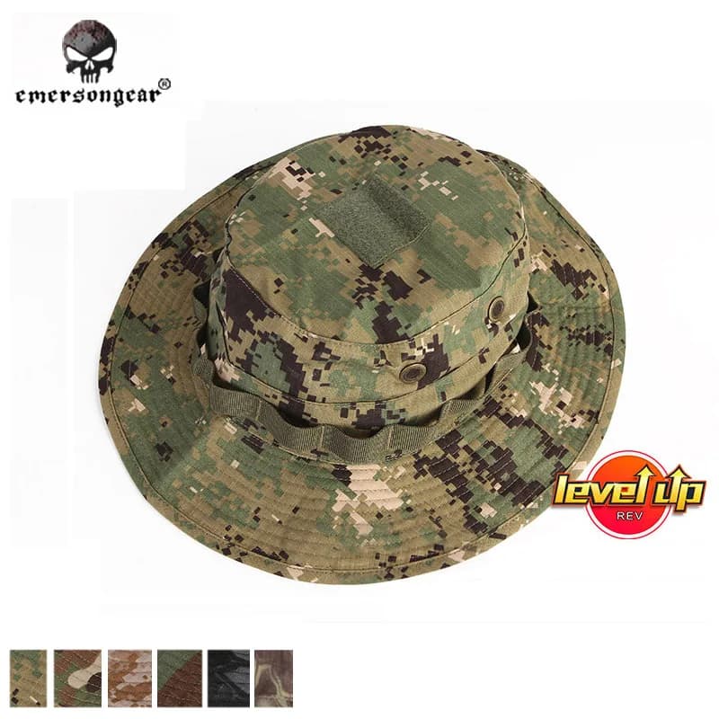 Casquette boonie camouflage EmersonGear avec poche carte pour pêche et chasse - Version montagne