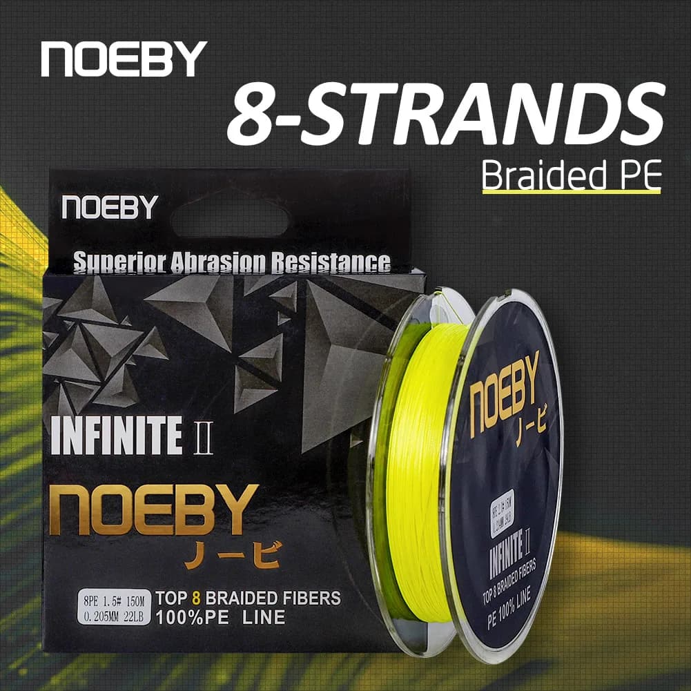 Ligne de pêche NOEBY PE X8 Multifilament 150m 300m Haute Résistance à l'Abrasion 1-103LB pour Pêche Sportive