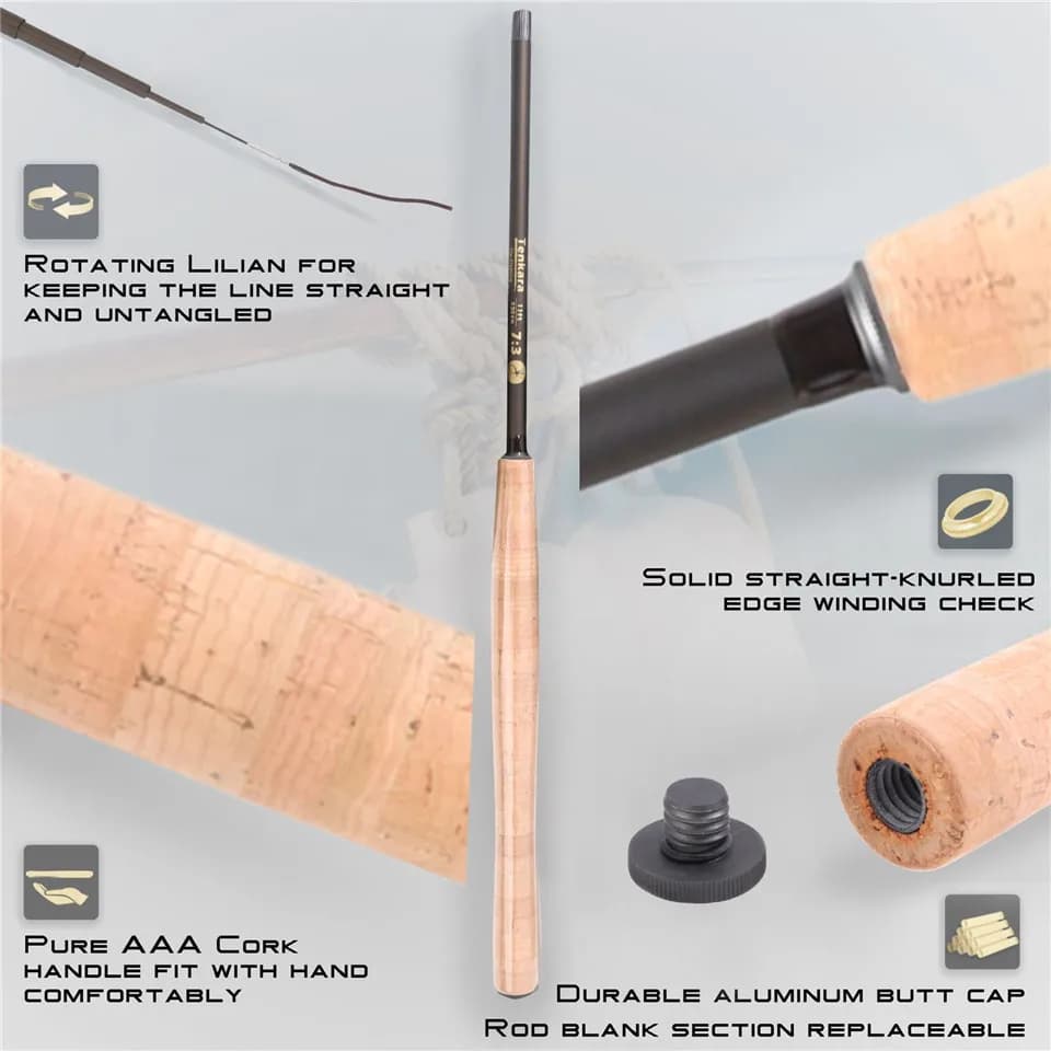 Canne Tenkara télescopique Maximumcatch 9-13FT 9 segments action rapide pêche mouche japonaise simplifiée
