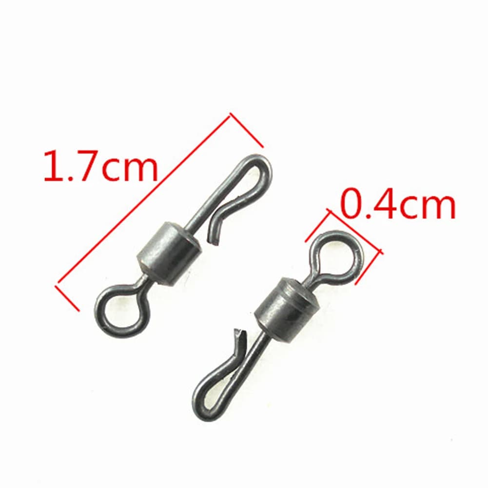 Émerillons rapides noirs pour pêche à la carpe - Connecteur Q-shaped long body avec système swing