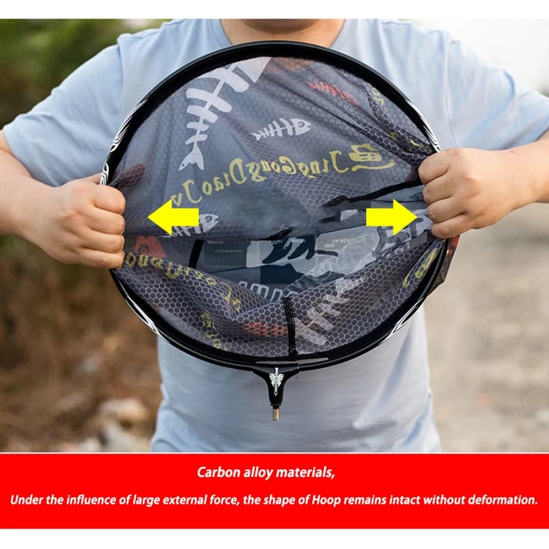 Filet de pêche ultra léger en alliage titane carbone anti-crochet pour pêche profonde et solide