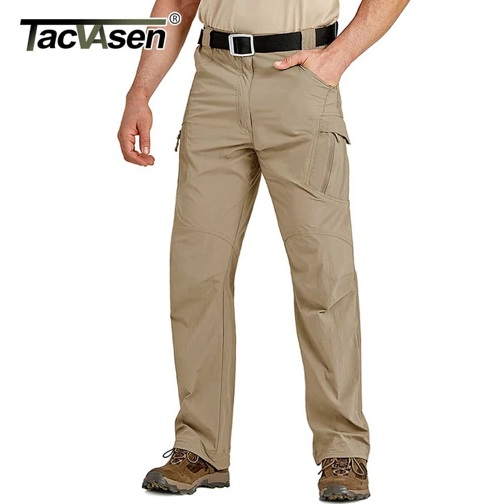 Pantalon cargo pêche été séchage rapide stretch léger multi-poches pour homme randonnée