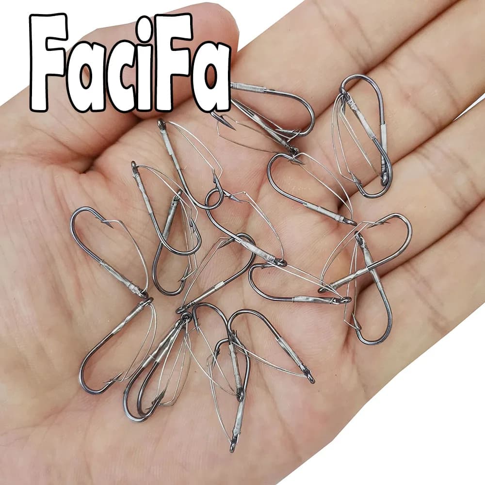 20 hameçons sans herbe barbelés pour Wacky Rig - Tailles 6 à 5/0 acier haute teneur