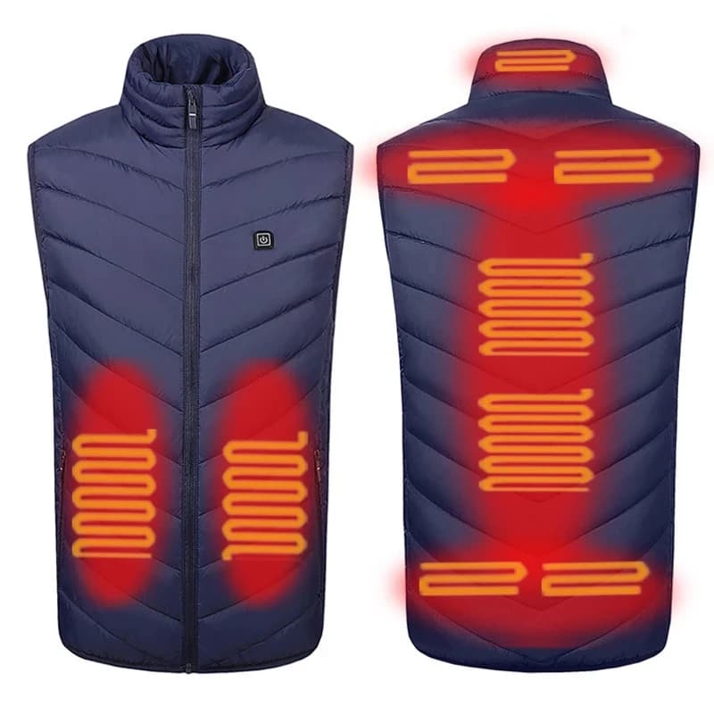 Veste chauffante homme femme hiver 17 zones chauffantes électrique pour pêche et chasse