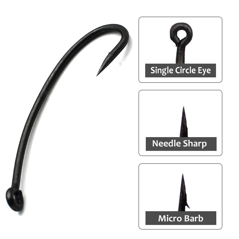 Hameçons longue tige 20PCS pour carpe avec revêtement téflon - Accroche robuste pour montage chod rig