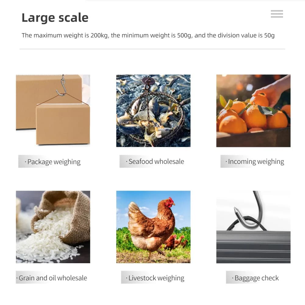 Balance numérique suspendue 200kg/50kg avec rétroéclairage pour pêche, pesage bagages et grues