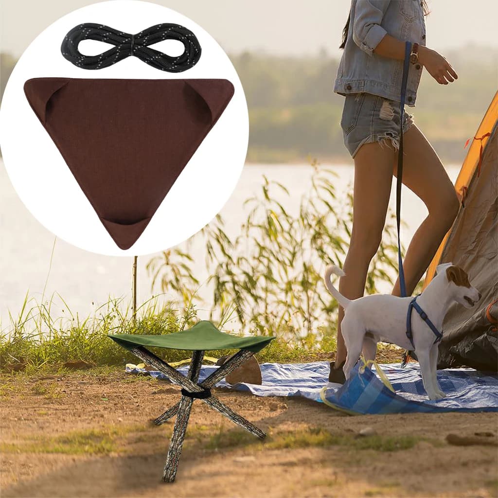 Tabouret pliant trépied pêche portable toile imperméable léger siège camping extérieur