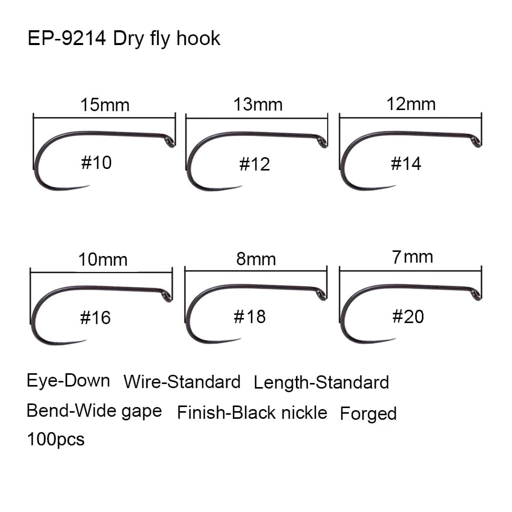 Hameçons sans ardillon Eupheng 100pcs compétition pêche sèche - Nymphes, pupes et larves
