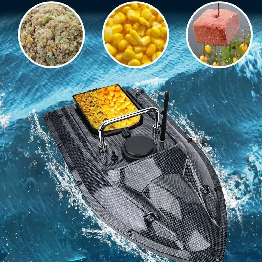 Bateau leurre pêche VERY100 500m GPS sans fil avec 2 trémies, sondeur GPS et sac pour pêche à la ligne précise