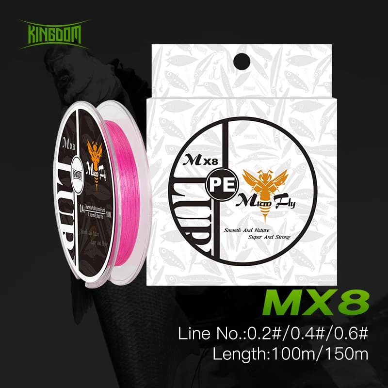 Ligne de pêche Kingdom 100M-150M PE tressée super résistante 0.2#-0.6# pour carpe - Multifilament
