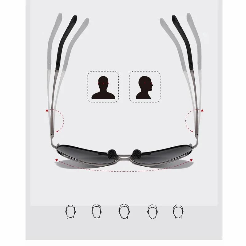 Lunettes de soleil aviation polarisées pour pêche - Verres photochromiques vision jour/nuit