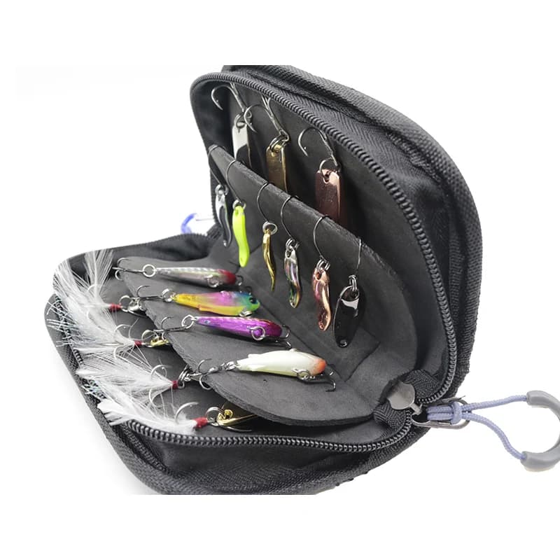 Étui de transport en nylon pour leurres cuillères, spinners et VIB - Coque dure pour matériel de pêche