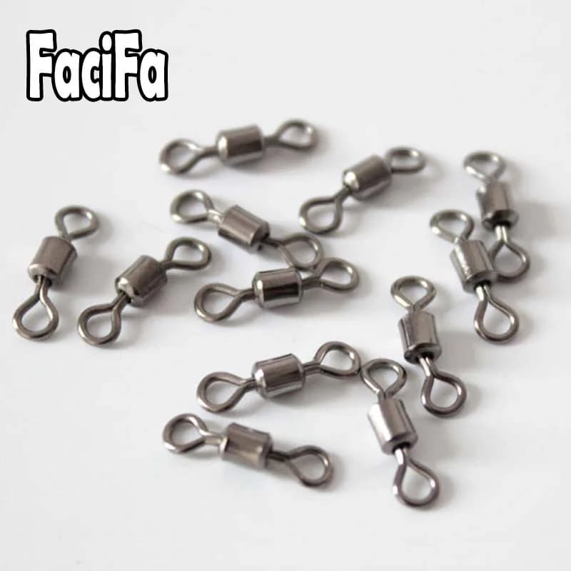 50pcs Bearing Swivel Fishing Connector Stainless Steel Carp Fishing Accessories 