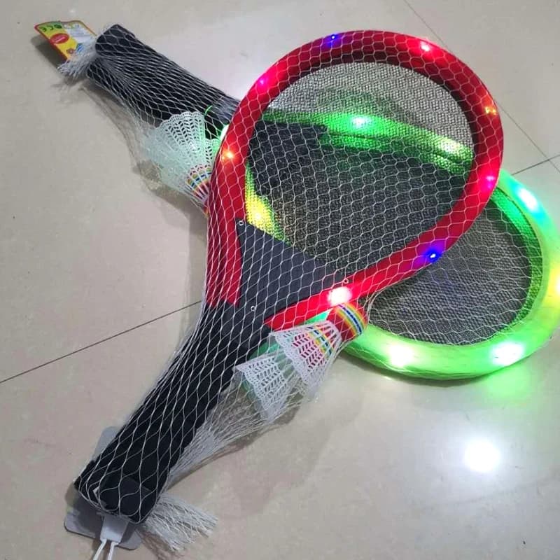 Set Raquette Badminton LED Lumière Nuit Famille Loisir Extérieur - Accessoire Pêche