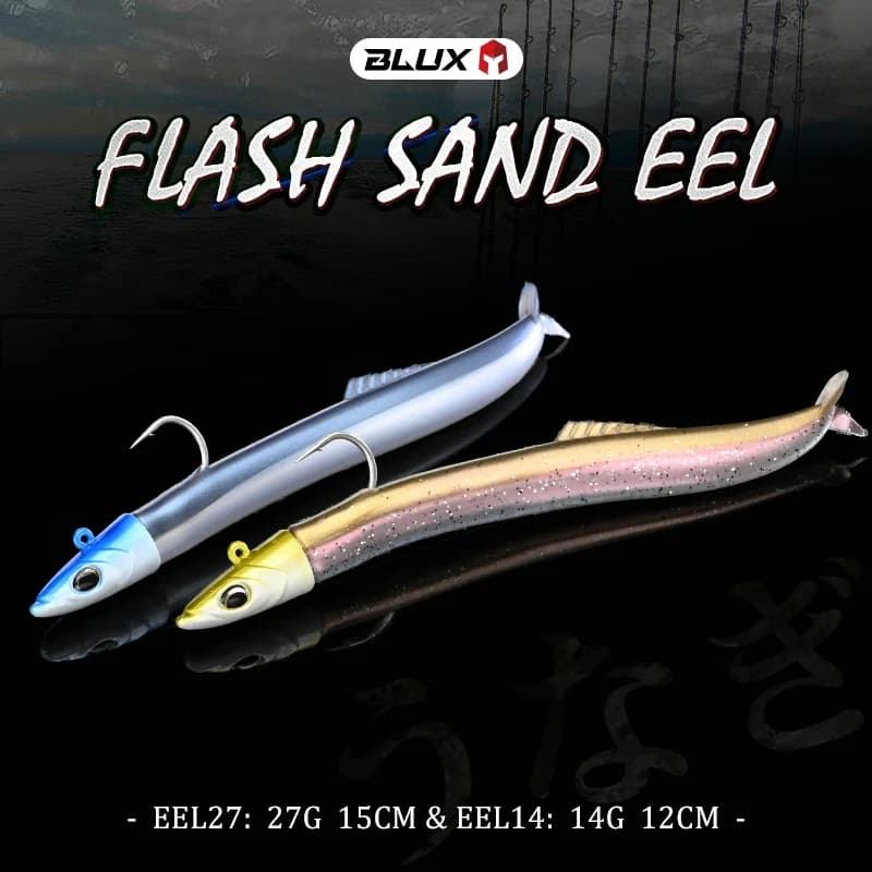 Leurre souple BLUX FLASH SAND EEL 14g/27g pour bar et prédateurs marins - appât artificiel