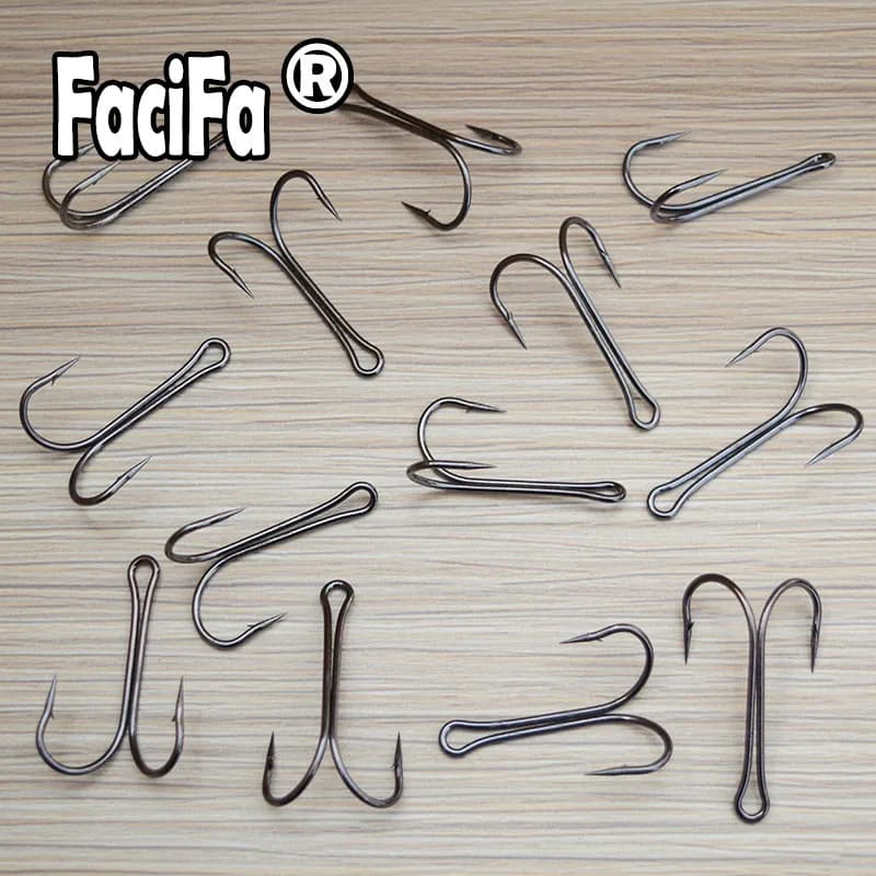 Hameçons doubles pour pêche du bar en jig, lot de 20, tailles 1 à 5/0 pour