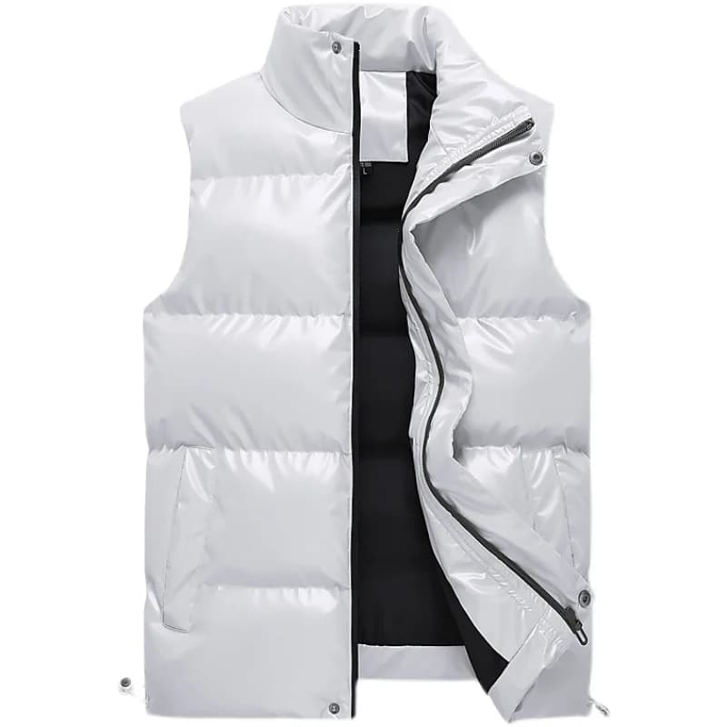 Veste matelassée sans manches homme hiver poches - Veston chaud coton noir blanc taille 5XL