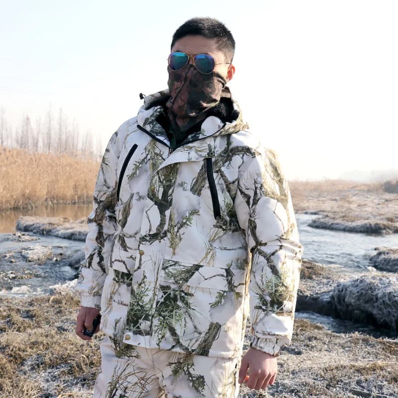 Combinaison camouflage neige imperméable hiver pour pêche en eau froide et chasse