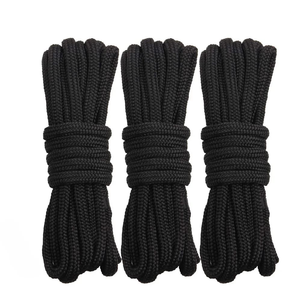 Corde amarrage nylon double tresse noir bateau kayak dockline ancrage 5m 7.5m 15m pêche