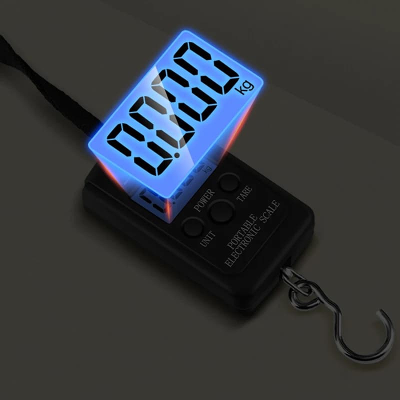 Balance de pêche portable 40Kg/10g avec rétroéclairage LCD - Pèse-bagages numérique de voyage pocket