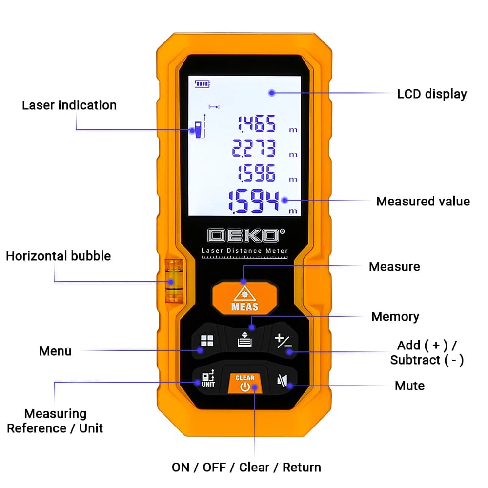 Télémètre laser DEKO DKLD05 mini 40M à 100M - Outil compact pour pêche précise
