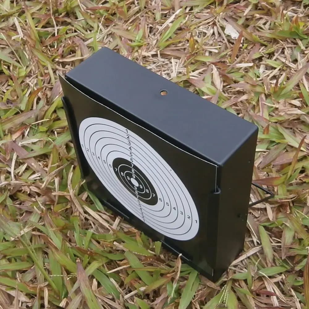 Piège à plombs 14cm + 20 cibles noires - Pour carabine à air, airsoft et BBs