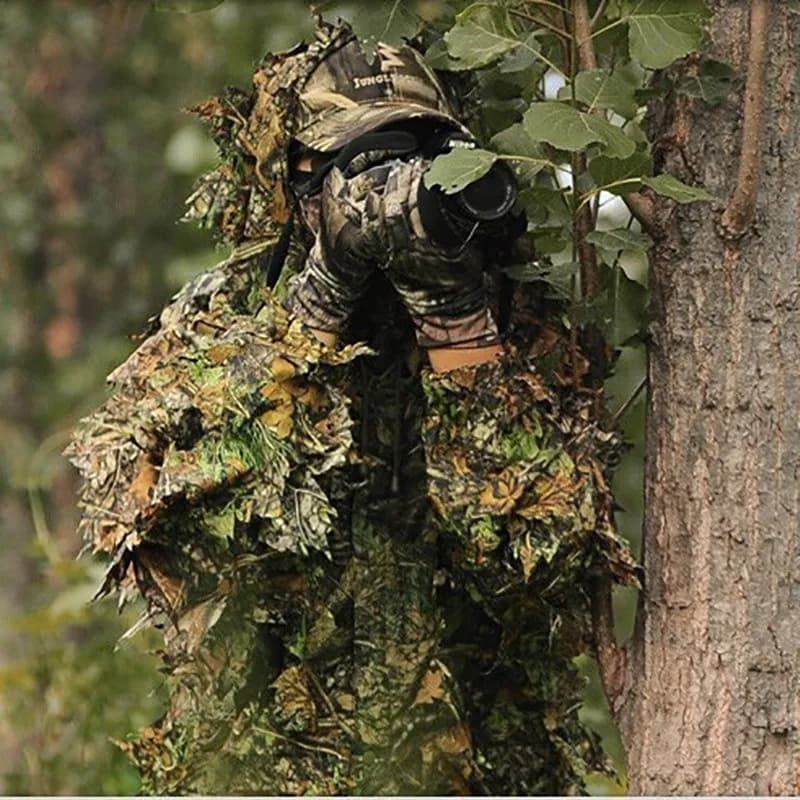 Tenue pêche légère lin feuilles d'érable 3D - Combinaison respirante photographie pêche observation ornithologique