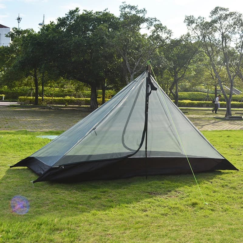 Tente pyramidale 1 personne sans bâton ultralégère pour pêche chasse et camping