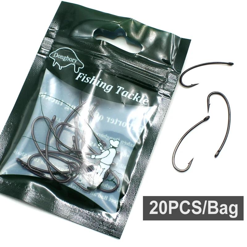 Hameçons longue tige 20PCS pour carpe avec revêtement téflon - Accroche robuste pour montage chod rig