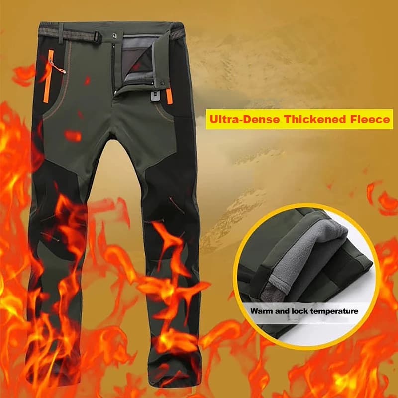 Pantalon homme hiver polaire épais imperméable coupe-vent softshell pour randonnée trekking camping et ski