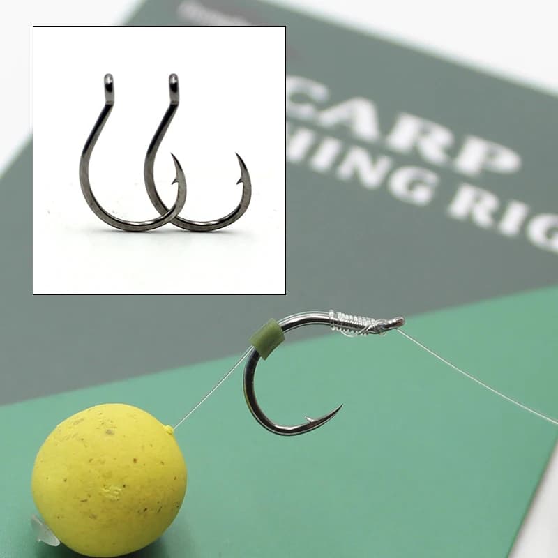 Hameçons pour carpe 20 pièces en acier carbone avec ardillon pour montages de pêche spécifiques