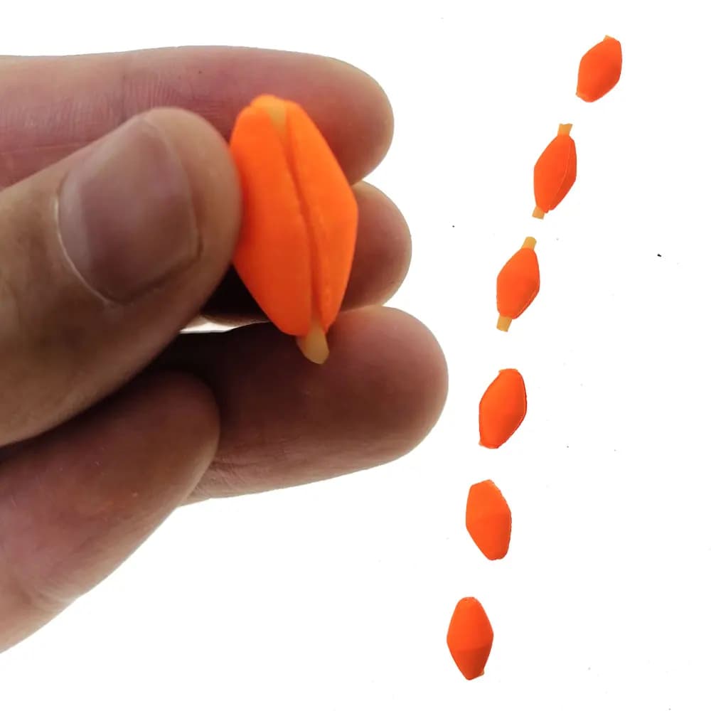 Indicateurs de touche fluorescents orange/jaune pour pêche à la mouche - 6 tubes en mousse haute visibilité