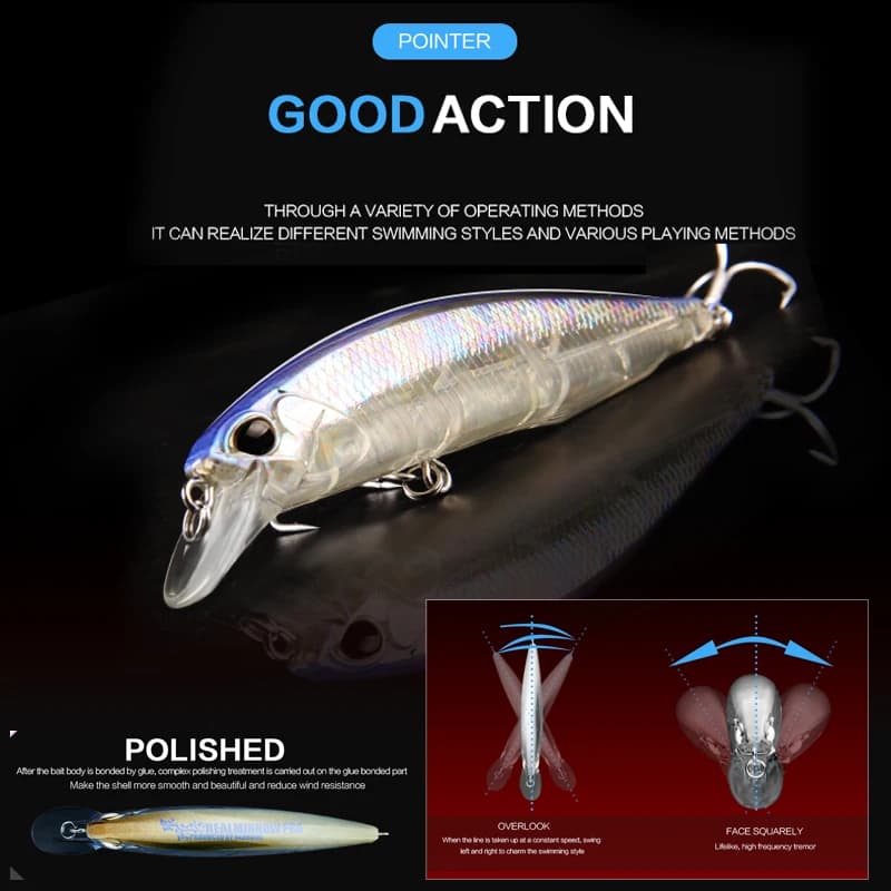Leurres de pêche professionnels minnow 10cm 15g 14 couleurs profondeur 0.8-1.5m pour carnassiers qualité premium