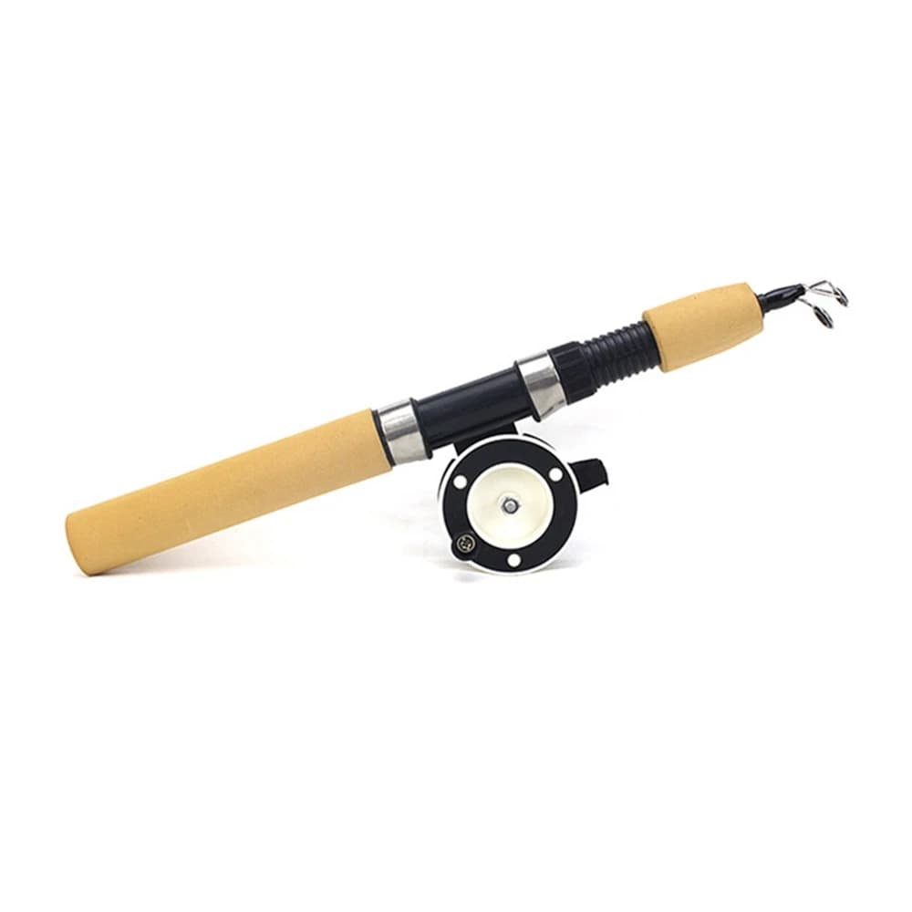 Canne télescopique glace mini 60 80 100cm carbone portable pêche crevette carpe hiver
